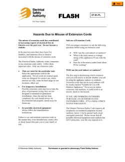 Hazards Due to Misuse of Extension Cords