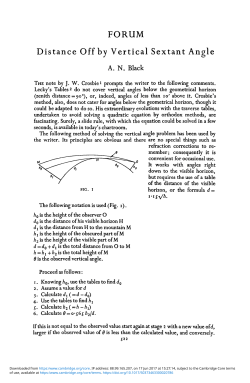 Distance Off by Vertical Sextant Angle