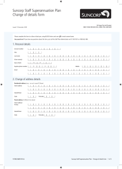 Suncorp Staff Superannuation Plan Change of details form