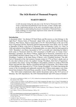 The 1626 Rental of Thomond Property