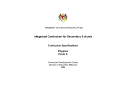 Integrated Curriculum for Secondary Schools Physics Form 5