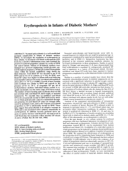 Erythropoiesis in Infants of Diabetic Mothers