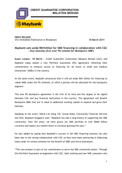 Credit Guarantee Corporation Malaysia Berhad