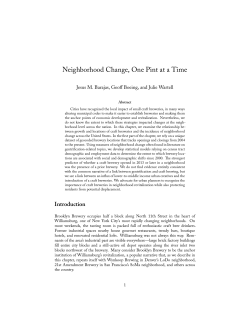 Neighborhood Change, One Pint at a Time