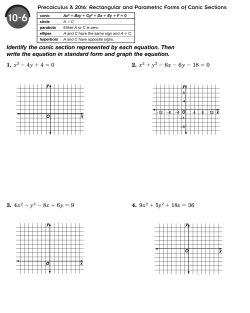 10-6 Precalculus Rectangular and Parametric Forms of Conic