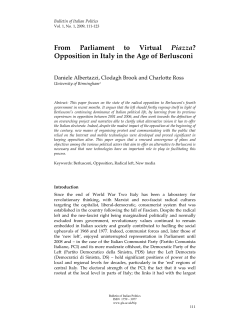 From Parliament to Virtual Piazza? Opposition in Italy in the Age of