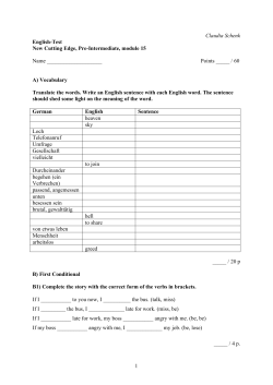 1 Claudia Schenk English-Test New Cutting Edge, Pre