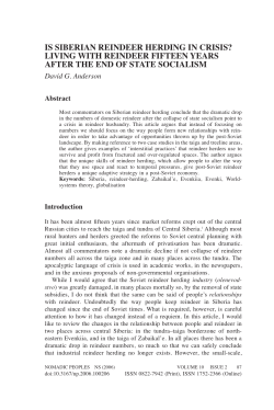 is siberian reindeer herding in crisis? living with reindeer fifteen