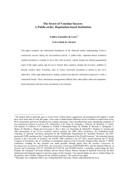 The Secret of Venetian Success: A Public-order, Reputation
