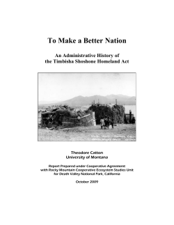 To Make a Better Nation: An Administrative History of the Timbisha