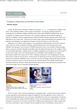 Tate Papers - Thoughts on Replication and the Work of Eva Hesse