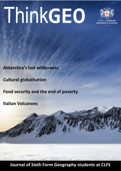Journal of Sixth Form Geography students at CLFS Antarctica`s last