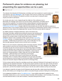 Parliament`s pleas for evidence are pleasing, but pinpointing the