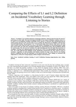Comparing the Effects of L1 and L2 Definition on Incidental