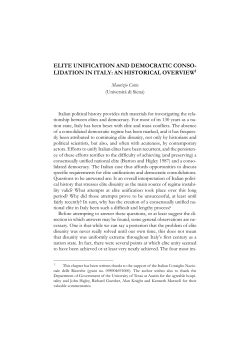 elite unification and democratic conso lidation in italy: an historical