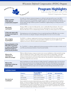 Program Highlights - Wisconsin Deferred Compensation Program