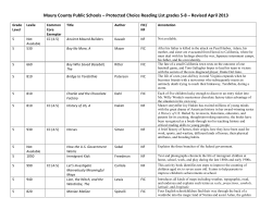 Protected Choice Reading List grades 5