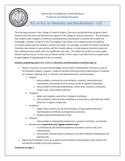 BS or BA in Chemistry and Biochemistry – CCS