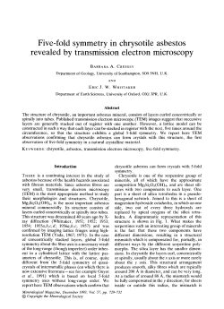 Five-fold symmetry in chrysotile asbestos revealed by transmission