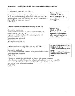 Appendix P.1 : Recrystallization conditions and melting