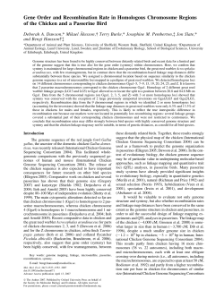 Gene Order and Recombination Rate in Homologous Chromosome