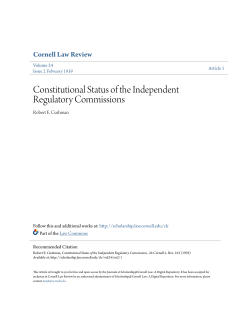 Constitutional Status of the Independent Regulatory Commissions