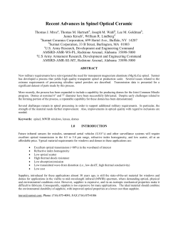 Recent Advances in Spinel Optical Ceramic