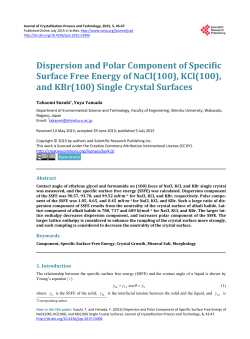 Dispersion and Polar Component of Specific Surface Free Energy of