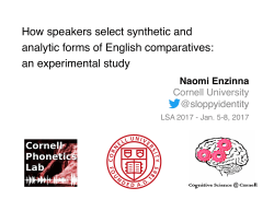 How speakers select synthetic and analytic forms of English