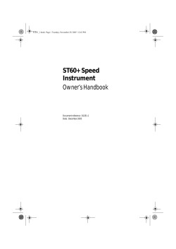 ST60+ Speed Instrument Owner`s Handbook