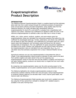 Evapotranspiration Product Description Mar 2005