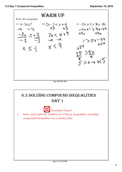 6.3 Day 1 Compound Inequalities