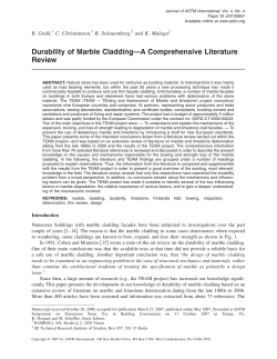 Durability of Marble Cladding&mdash;A Comprehensive Literature Review