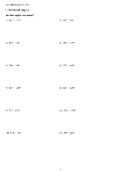 Coterminal angles