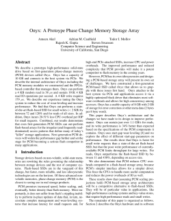 Onyx: A Protoype Phase Change Memory Storage Array