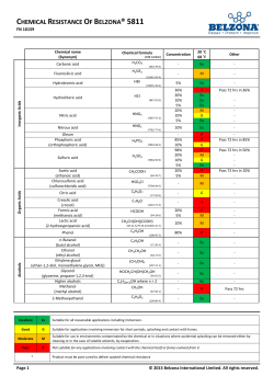 Belzona 5811 Chemical Resistance