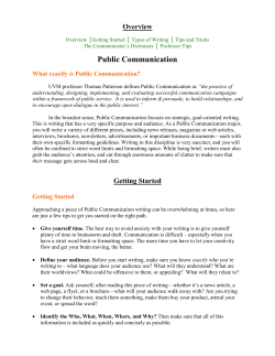 For a pdf version of the entire Public Communications section