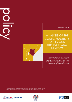 Analysis of the Social Feasibility of HIV and AIDS Programs in Kenya