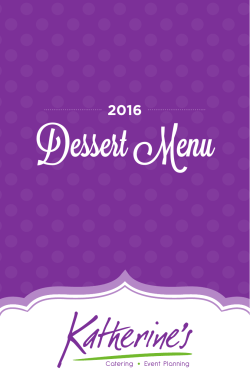 2016 Dessert Menu