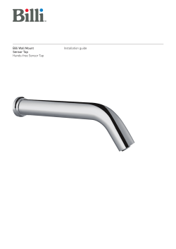 Billi Wall Mount Sensor Tap Hands-free Sensor Tap Installation guide
