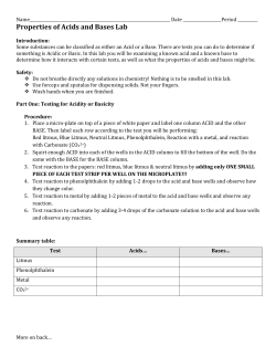 Acid base properties lab - coleman general chemistry