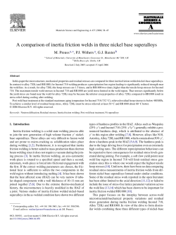 A comparison of inertia friction welds in three nickel