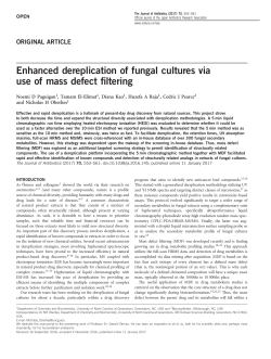 Enhanced dereplication of fungal cultures via use of mass defect