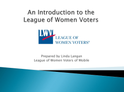 LWV work - League of Women Voters of Mobile