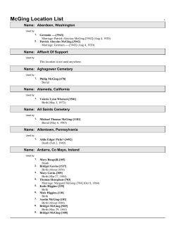 McGing Location List - RootsWeb: Freepages
