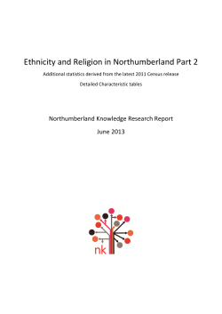 ethnicity and religion in Northumberland update