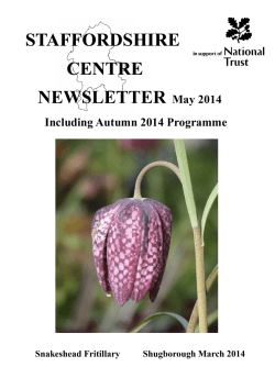 May Newsletter - The National Trust Staffordshire Centre