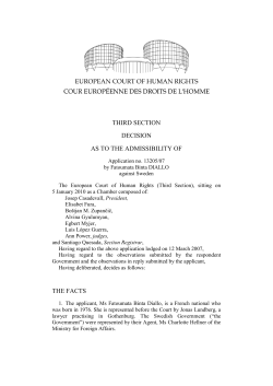 third section decision as to the admissibility of the facts