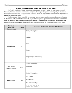 A Map of Maycomb: Textual Evidence Chart