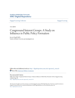 Congressand Interest Groups: A Study on Influence in Public Policy